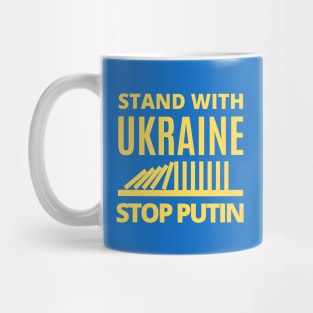 Stand With Ukraine, Stop Putin - Falling Dominoes Mug